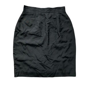 Anne Klein II Black 100% Silk Pencil Skirt 2